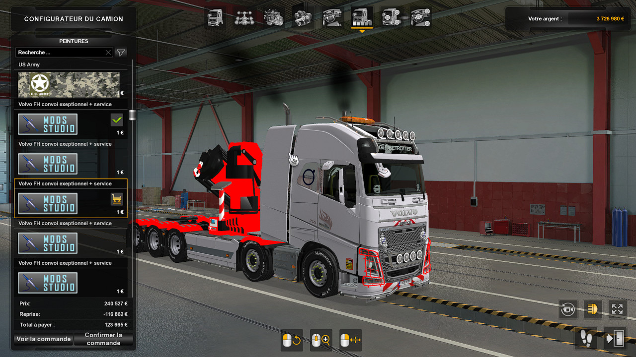 Skin pack Volvo FH convoi exeptionnel + service